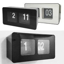 Led Word Retro Auto Flip Clock Desk Table File Down Page Clocks Ticking