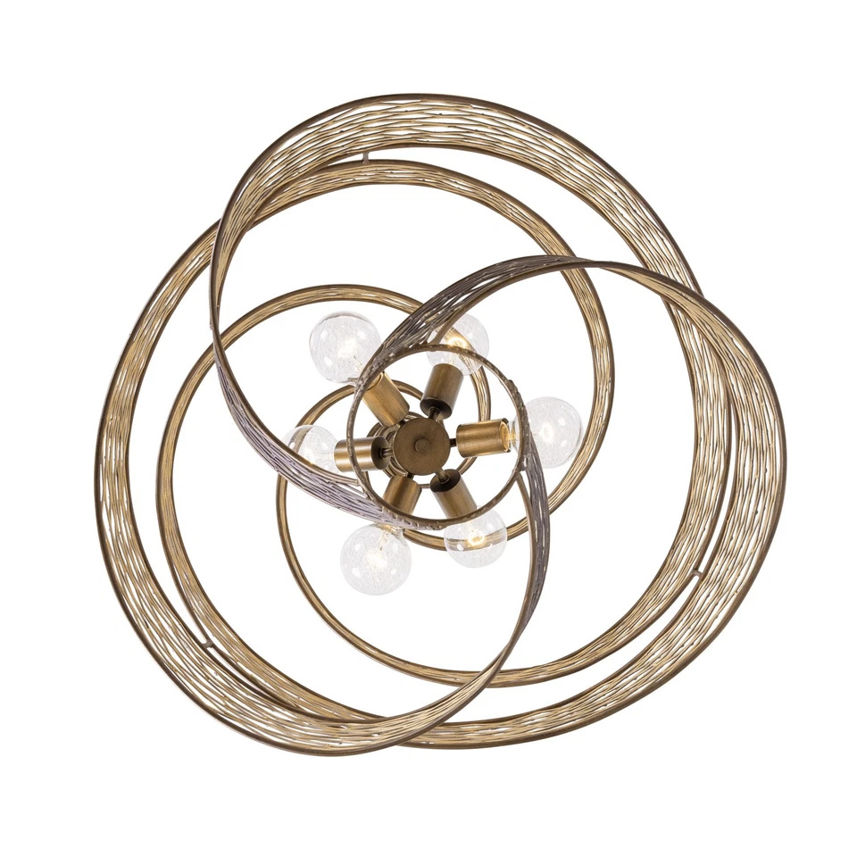 Araña abstracta Varaluz 240P06 Flow 6 luces 26"W - plateada Foto 4 de 4