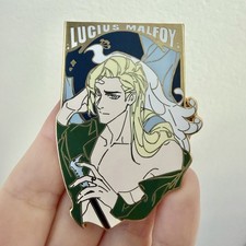 Harry Potter Lucius Malfoy enamel pin, Fantasy Pin, Slytherin Pin Badge