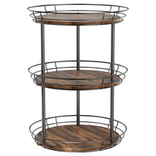 LAMU 12'' Lazy Susan Turntable Organizer, 3 Tier Round Rotating Spice Rack Organ