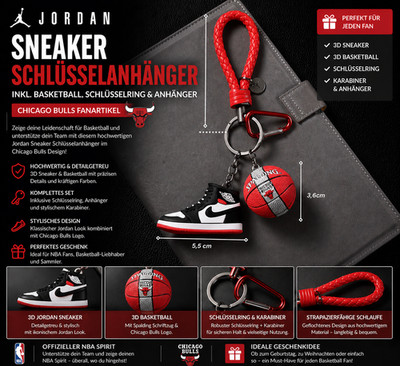 N I K E Jordan Schlüsselanhänger  NBA - Basketball - Chicago Bulls Fanartikel 