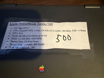 Apple PowerBook 2400c/180 excellent condition Mac OS 9.1 | eBay