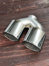 Exhaust Tip 2 Inlet 8 Outlet 6.5 Long Dual Oval Slant Chrome