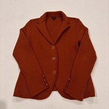 Talbots Pure Merino Wool Blazer Cardigan Woman s Size Small Pumpkin Orange