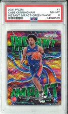 2021-22 Panini Prizm - Instant Impact Cade Cunningham #1 Green Wave Prizm (RC)
