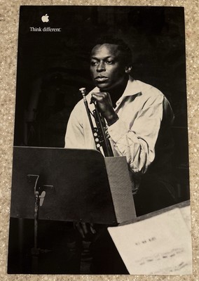 VTG Apple  Think Different  Miles Davis Poster Ad Campaign 11x17   Jazz B & W