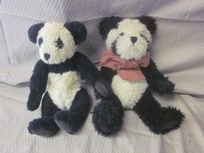Lot of 2 Vintage Boyds Collection 9-Inch Plush Panda Bears
