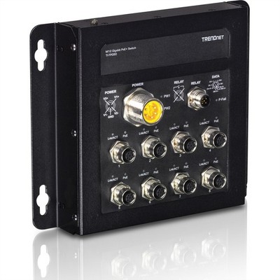 TRENDnet TI-TPG80 8-Port Industrial EN50155 M12 Gigabit PoE+ Railway Switch