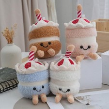 15cm Simulated Strawberry Cake Birthday Gift Plush Toy Doll Bag Pendant Keychain