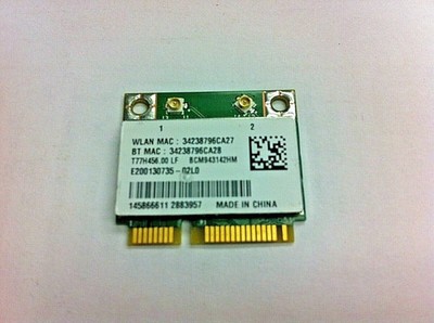 BROADCOM BCM943142HM WIRELESS CARD BRCM1063 T77H456.00 WIFI + BT COMBO WLAN CARD