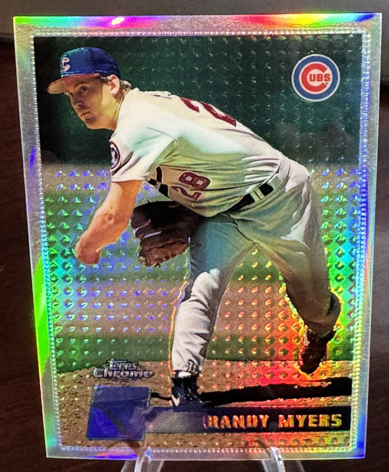 1996 RANDY MYERS 1ST YEAR TOPPS CHROME REFRACTOR #66 CUBS (805)