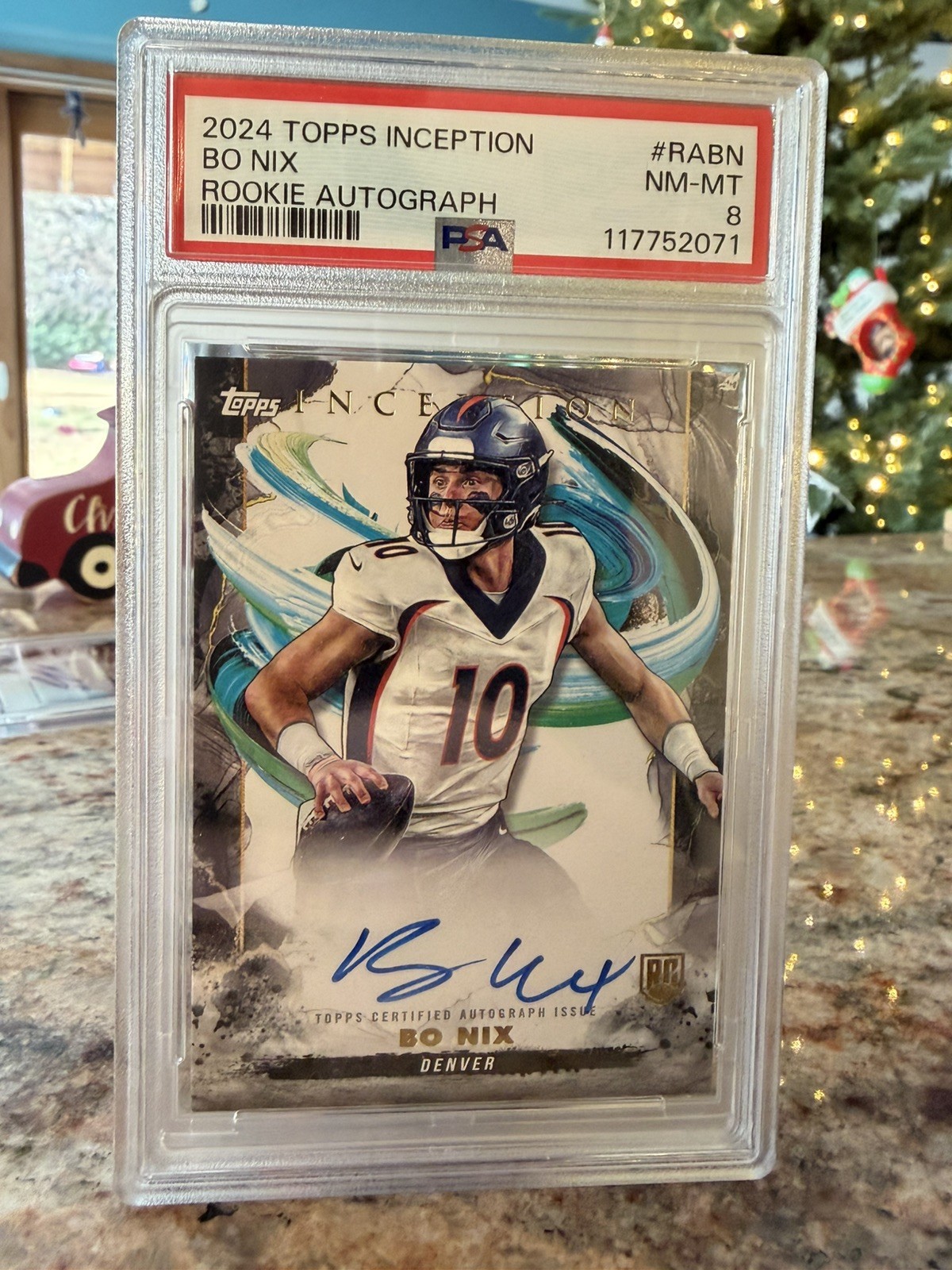 2024 Topps Inception - Rookie Autographs Bo Nix #RA-BN On Card Auto Psa 8