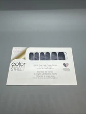 Color Street Nail Strips Living The Gleam Black Blue Glitter Retired FREE SHIP
