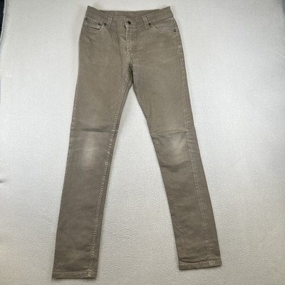 Levis 510 Herren W30 L32 Taupe Grau Super Skinny Stretch Denim Jeans Zip Fly 30x32