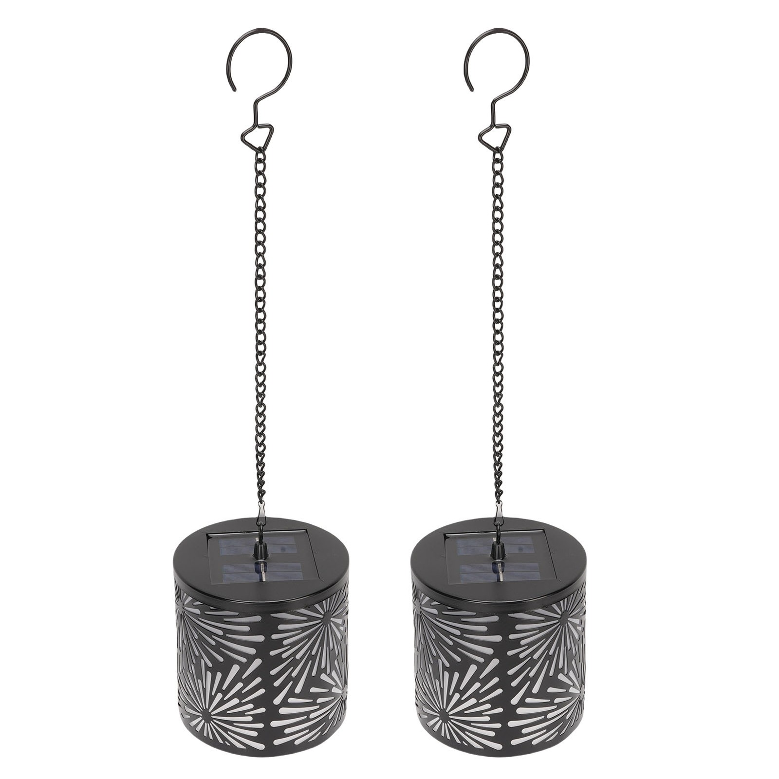 NEW 2pcs Solar Lantern With Flash Mode Rain Proof 3D Light Effect Retro Solar