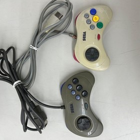Sega Saturn Controller Set, Works, White Arcade Style, Bulk Sale