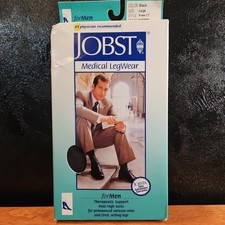 NWT JOBST Relief Men's Large Medical Compression Knee High Socks 20-30mmHg Black
