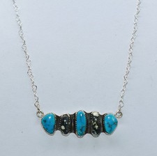 Collar Morenci & New Lander Turquesa Plata de Ley por Ryan Schoolfield 19"