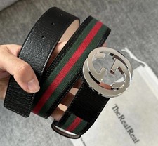 Authentic Men’s Gucci Black Green And Red Belt - Men Size 36/38 (105cm)