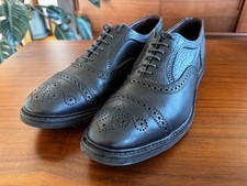 Allen Edmonds Strand Black Cap-Toe Brogue Oxford 12 D Dainite Rubber Sole