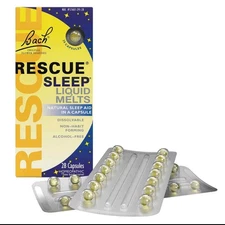Bach RESCUE SLEEP Liquid Melts Natural Sleep Aid 28 ct