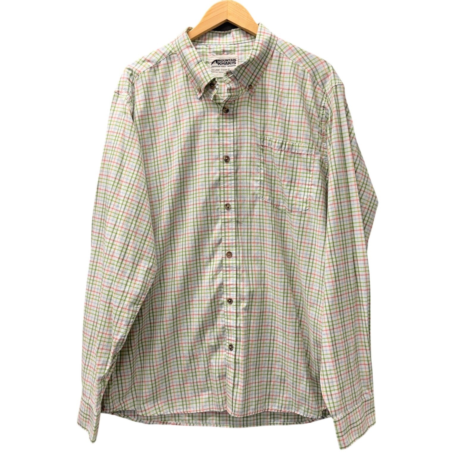 Mountain Khakis Shirt Mens XXL Check Plaid Button Down Classic Fit Long Sleeve