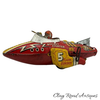 1930's Marx Tin Litho Flash Gordon Wind-Up Rocket Fighter