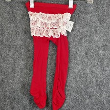 Vtg 70's/80's Baby Girl Red Christmas Tights Ruffle Bottom Sz 6-12m