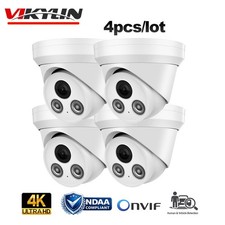 4pcs Vikylin 4K 8MP Security IP Camera Audio POE IR30 Onvif Indoor Home Outdoor