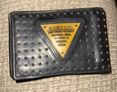 RARE OAKLEY CREDIT CARD / ID HOLDER Black Yellow Warning Wallet Bi