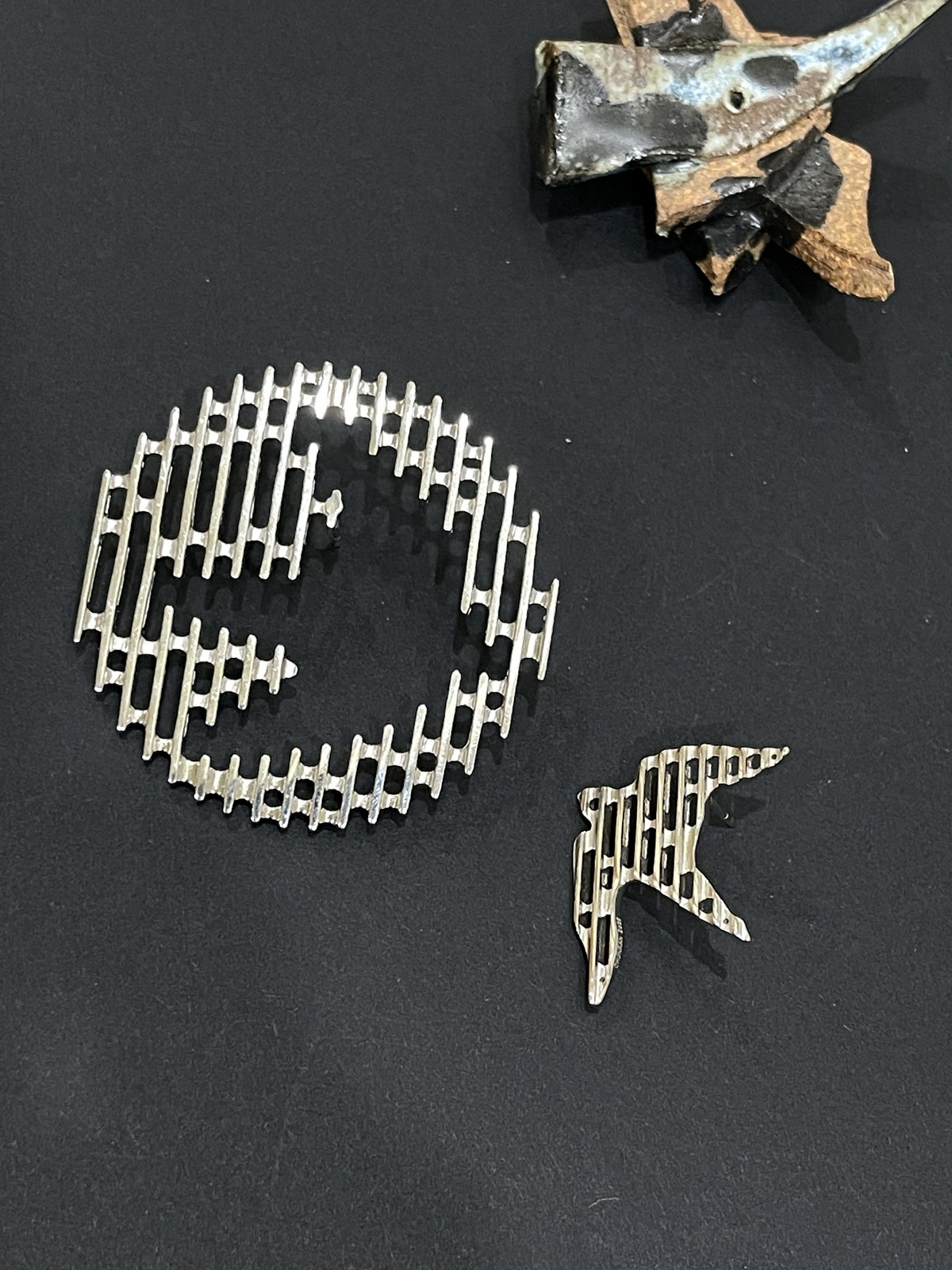 Sterling Silver “Bird Shadow” Statement Designer … - image 1