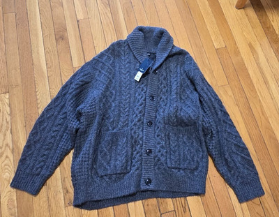 GU | Engineered Garments Cable Shawl Collar Cardigan Gray Size XL