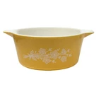 Vintage Pyrex Butterfly Gold 1.5 qt Round Baking Dish (#474‑B) No Lid MCM Retro
