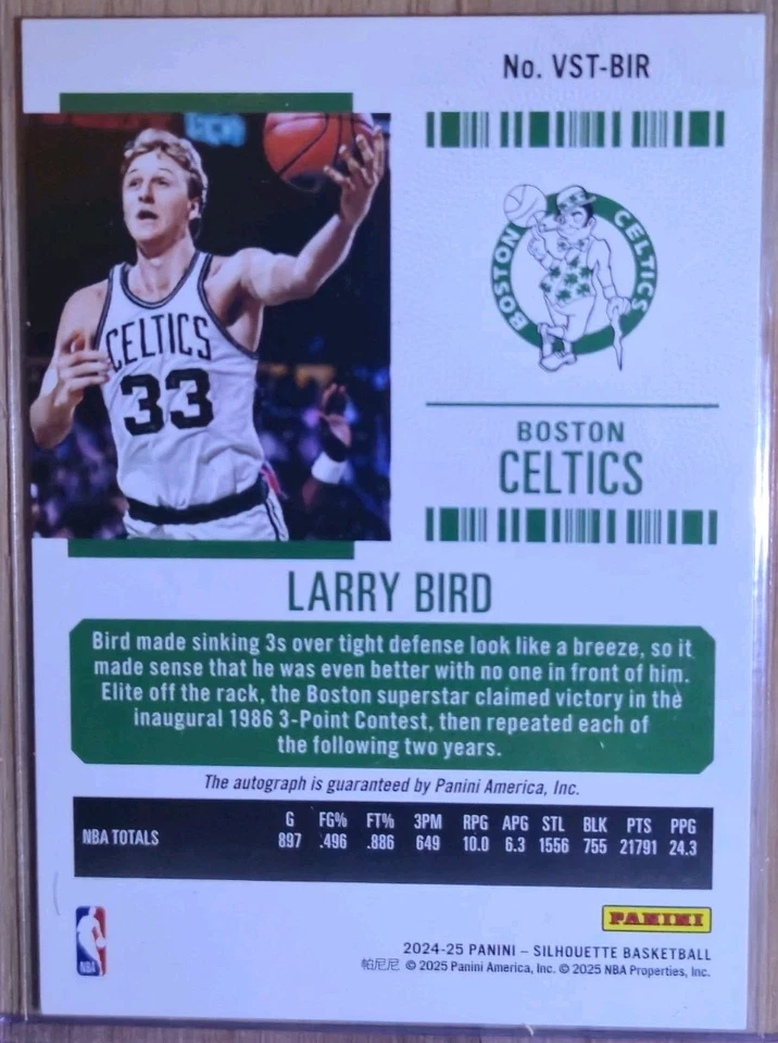 Panini Silhouette Finals Ticket Contenders Larry Bird Auto 09/25 - image 3 of 3
