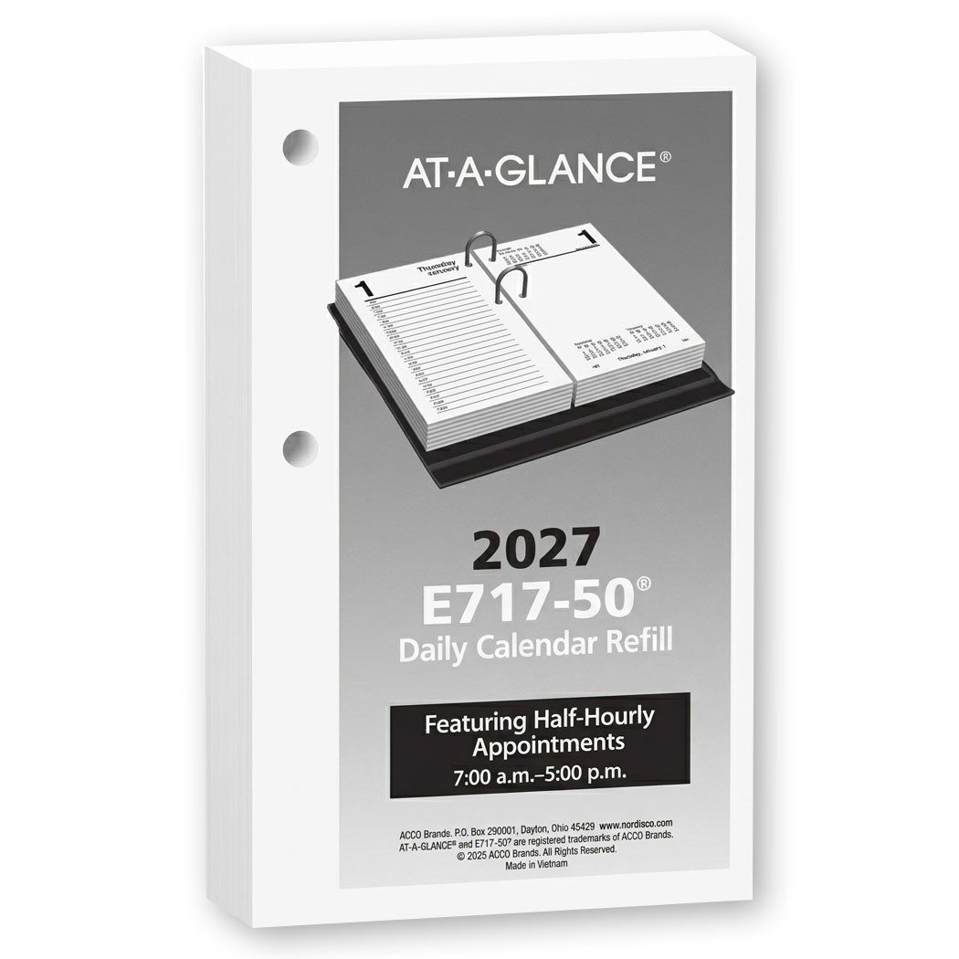 2027 At-A-Glance E717-50 Daily Calendar Refill, 17-Style, 3-1/2 x 6"