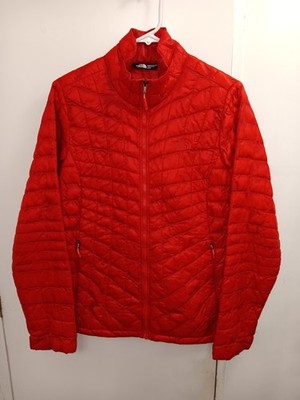 The North Face Women s Thermoball Red Quilted Full Zip Puffer Jacket Size Medium