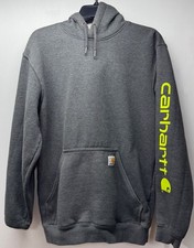 Carhartt Men's Midweight Signature Sleeve Logo Sweatshirt Hooded Q4-28 