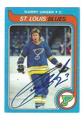 Autographed GARRY UNGER St Louis Blues 1979-80 Topps Card  #33 - w/COA