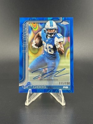 2025 Topps Chrome Jahmyr Gibbs Blue Lava Refractor Auto /150 #BA