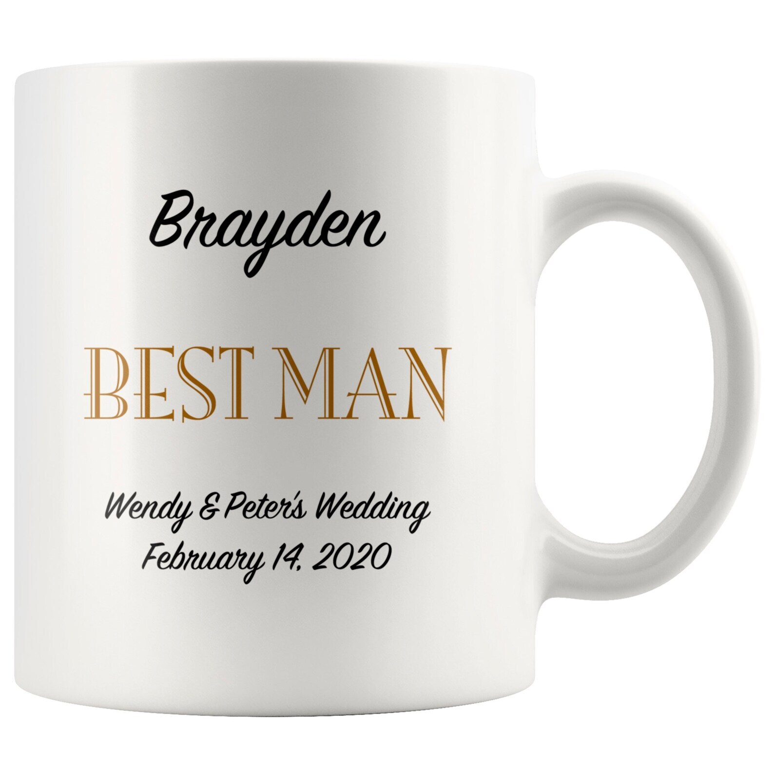 Best Man Coffee Mug Personalized Wedding Gift White Ceramic Coffee Tea Hot