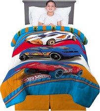 Vibrant Hot Wheels Reversible Comforter for Kids - 86" x 72" Twin/Full Size
