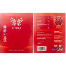 1 Box Itsuki Kenko Red Pepper  Herbal Foot Pads Patch Detoxifying FREE SHIPPING