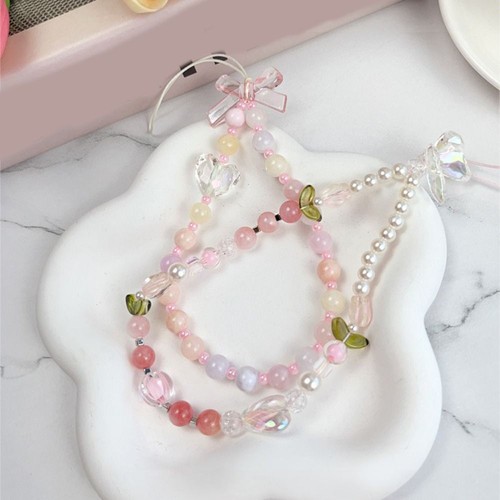Hanging Cord Phone Charm Rope Sweet Tulips Beads Phone Choker for Mobile Phone - Zdjęcie 11 z 14