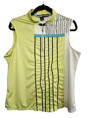 【Jamie Sadock】Mサイズ　ノースリーブトップス Jamie Sadock Sleeveless 1/4 Zip Top Golf Shirt size Large Lime