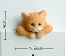 Cute Cat Switch Sticker Resin Wall Socket Statue Bedroom Home Decor