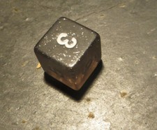 Koplow Glitter smoke-clear d6 numbers - collectible RPG dice