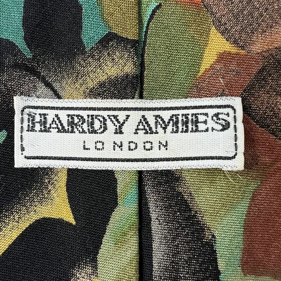 "Corbata para hombre Hardy Amies London abstracta multicolor flores rosas acuarela 61""" Foto 2 de 4