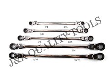 Vct 5pc Double Box End Spline Ratcheting Wrench Sae 14 - 1316 Flexible Head