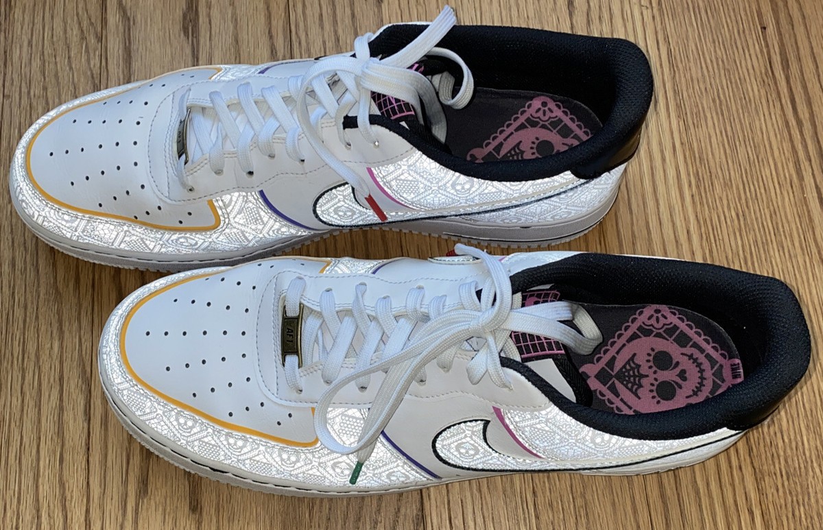 Nike Air Force Af1 Sz 14 Men’s Day Of The Dead Low EUC