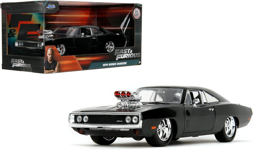 Jada Toys Fast & Furious 1:24 Dom's 1970 Dodge Charger R/T Die-cast Car, Toys